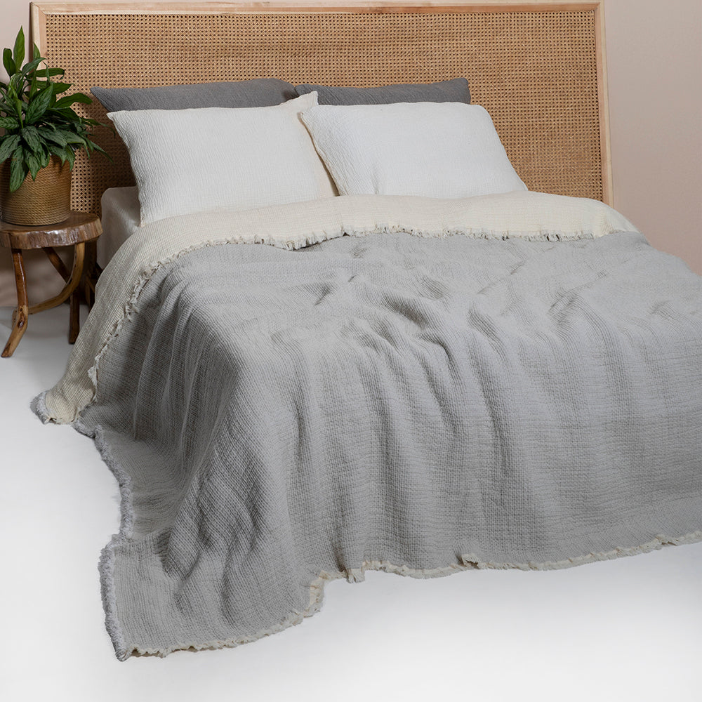 Muslin Bedding Comforter Gray