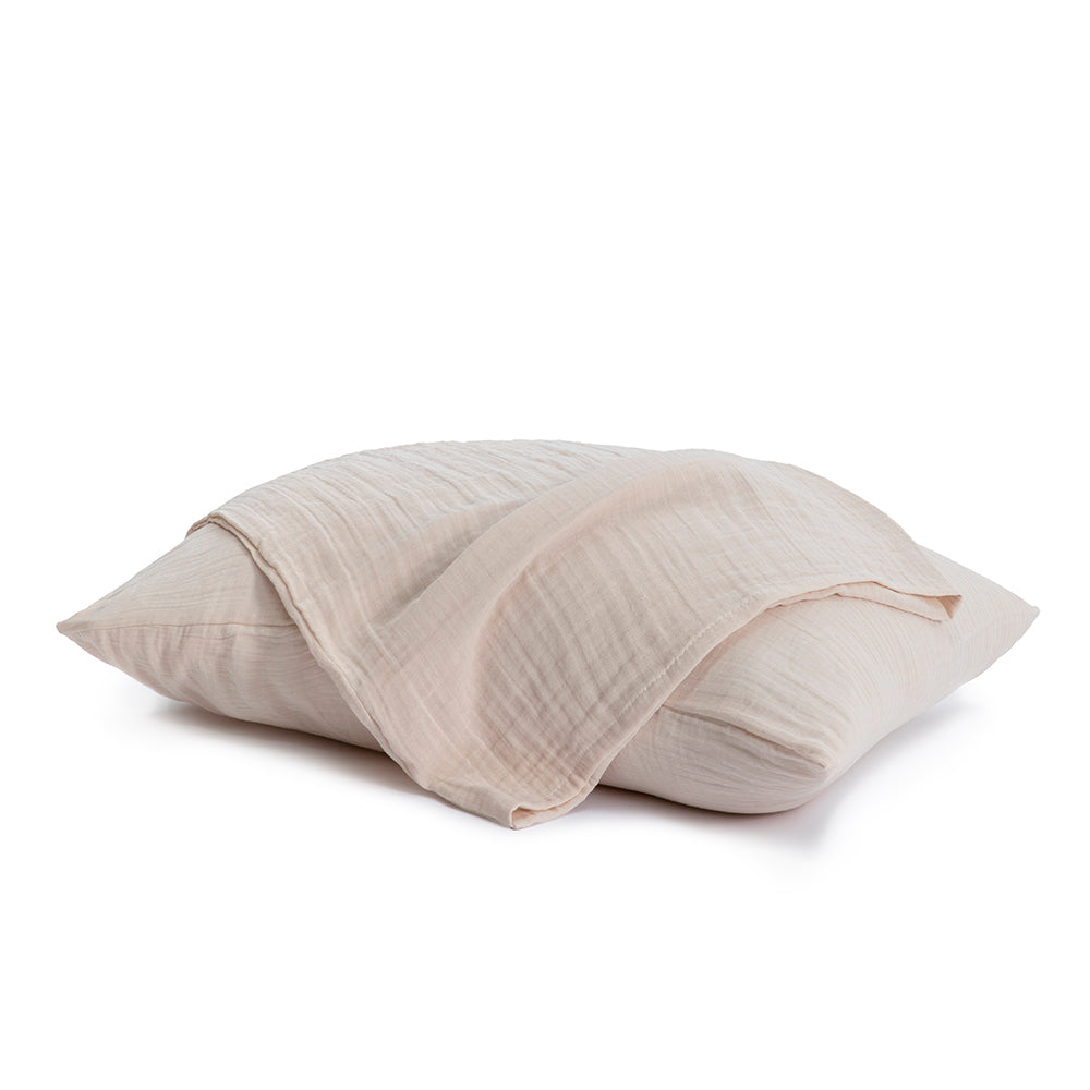 Muslin Pillow Case 2pcs Powder