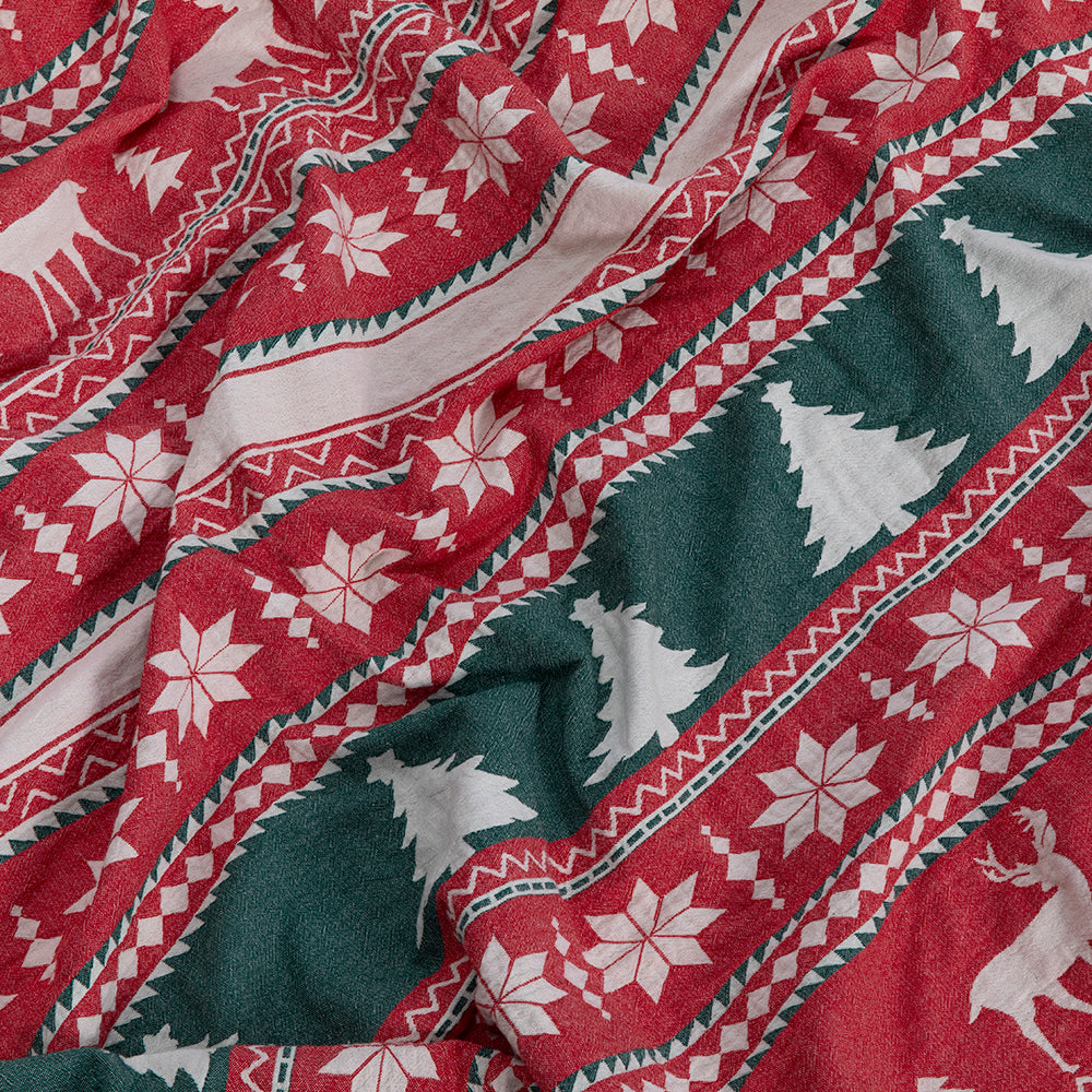 Christmas Throw Blanket & Zipper Throw Pillowcase  (Total 2 piece)