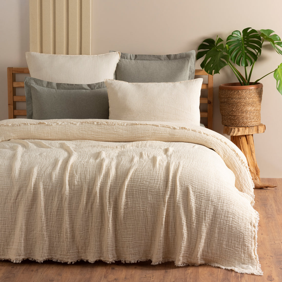 Muslin Double Face Bedspread Cream