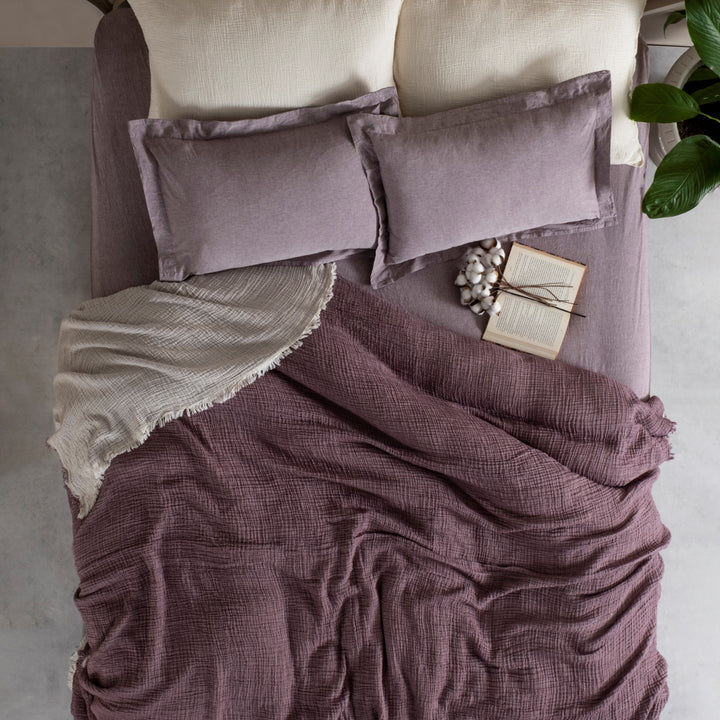 Muslin Double Face Bedspread Purple