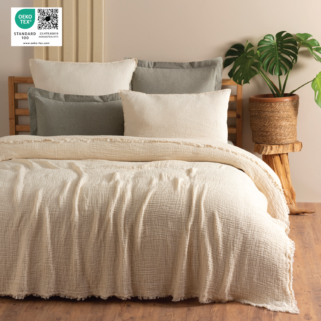 Muslin Double Face Bedspread Cream