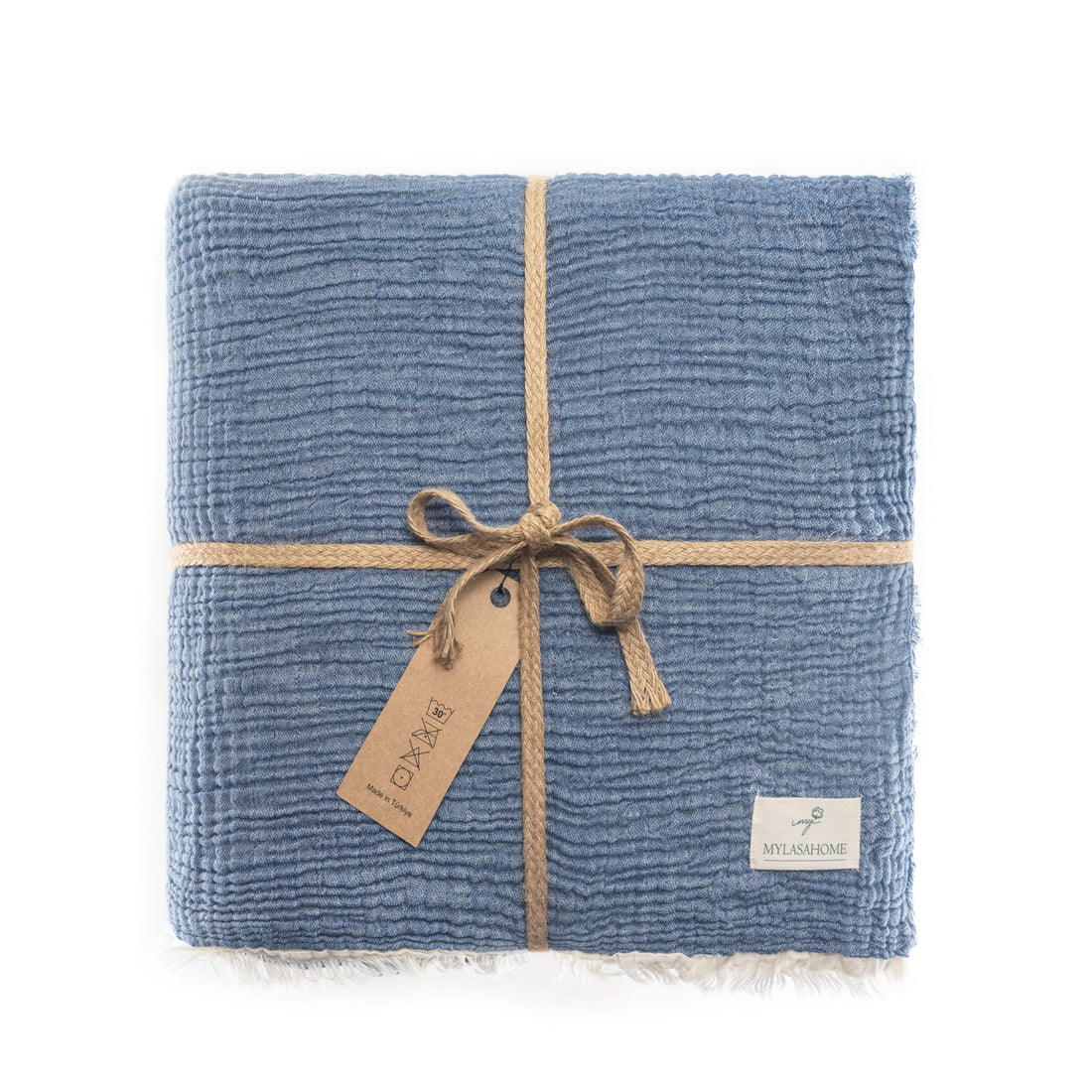 Muslin Double Face Bedspread Oil Blue