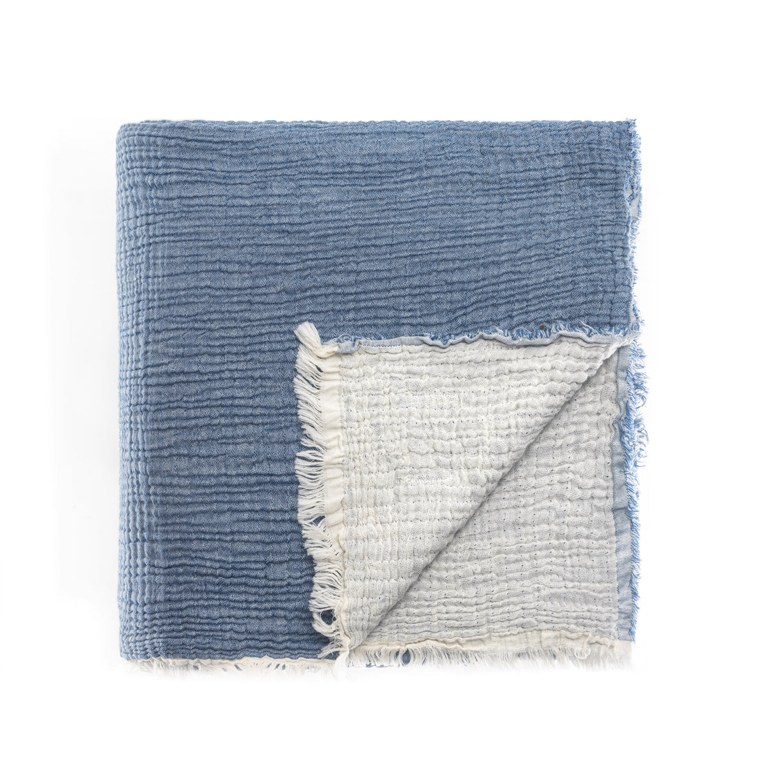 Muslin Double Face Bedspread Oil Blue